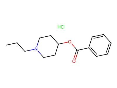 Piperidine, 1-propyl-4-hydroxy-, benzoate, hydrochloride structure