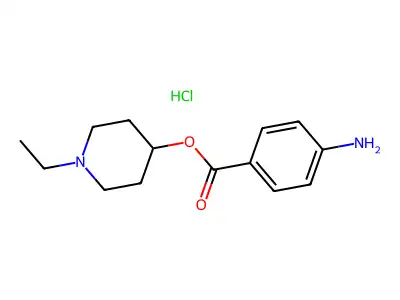 4-Piperidinol, 1-ethyl-, p-aminobenzoate, hydrochloride structure