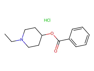 1-Ethylpiperidin-4-yl benzoate--hydrogen chloride (1/1) structure