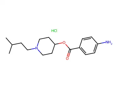 4-Piperidinol, 1-isopentyl, p-aminobenzoate, hydrochloride structure