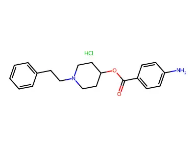 1-(2-Phenylethyl)piperidin-4-yl 4-aminobenzoate--hydrogen chloride (1/1) structure