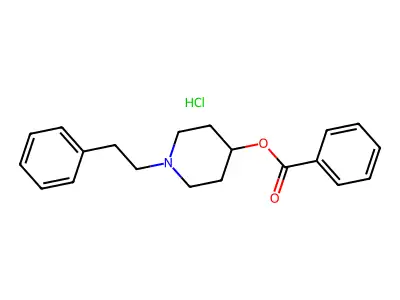 4-Piperidinol, 1-phenethyl, benzoate, hydrochloride structure