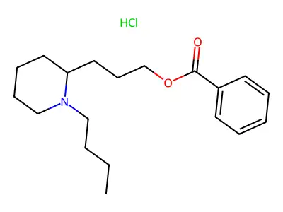 3-(1-Butylpiperidin-2-yl)propyl benzoate--hydrogen chloride (1/1) structure