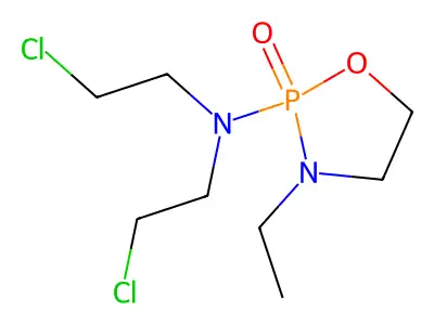 1,3,2-Oxazaphospholidine, 2-(bis(2-chloroethyl)amino)-3-ethyl-, 2-oxide structure