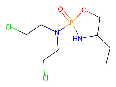 1,3,2-Oxazaphospholidine, 2-(bis(2-chloroethyl)amino)-4-ethyl-, 2-oxide structure