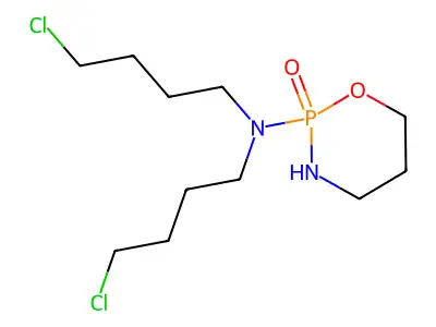 2H-1,3,2-Oxazaphosphorine, tetrahydro-2-(bis(4-chlorobutyl)amine)-, 2-oxide structure