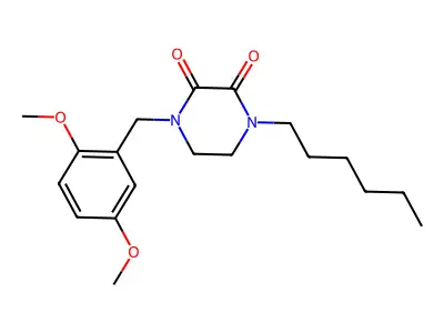 2,3-Piperazinedione, 1-((2,5-dimethoxyphenyl)methyl)-4-hexyl- structure