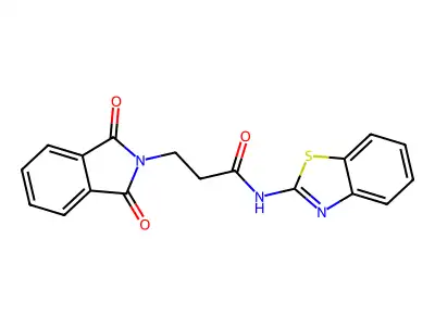 N-(1,3-benzothiazol-2-yl)-3-(1,3-dioxoisoindol-2-yl)propanamide structure