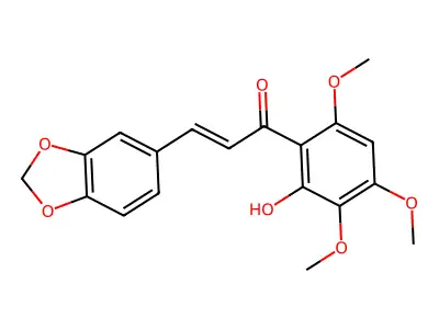 3-(1,3-Benzodioxol-5-yl)-1-(2-hydroxy-3,4,6-trimethoxyphenyl)prop-2-en-1-one structure
