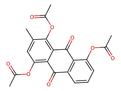 3-Methyl-9,10-dioxo-9,10-dihydroanthracene-1,4,5-triyl triacetate structure