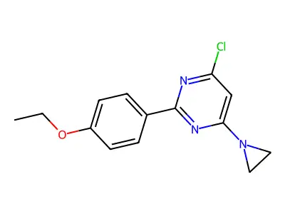 4-(Aziridin-1-yl)-6-chloro-2-(4-ethoxyphenyl)pyrimidine structure