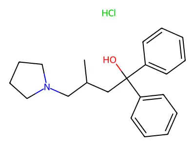 3-Methyl-1,1-diphenyl-4-(pyrrolidin-1-yl)butan-1-ol--hydrogen chloride (1/1) structure