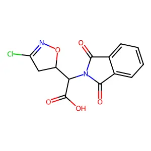 2-(3-Chloro-4,5-dihydro-1,2-oxazol-5-yl)-2-(1,3-dioxoisoindol-2-yl)acetic acid structure