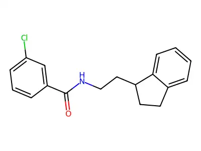 Benzamide, 3-chloro-N-(2-(2,3-dihydro-1H-inden-1-yl)ethyl)- structure
