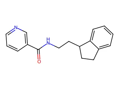 3-Pyridinecarboxamide, N-(2-(2,3-dihydro-1H-inden-1-yl)ethyl)- structure