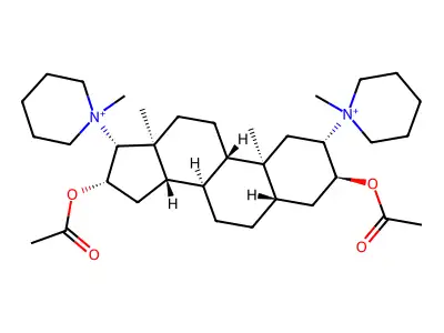 1,1'-((1R,2S,3aS,3bR,5aS,7S,8S,9aS,9bS,11aS)-2,7-Diacetoxy-9a,11a-dimethylhexadecahydro-1H-cyclopenta[a]phenanthrene-1,8-diyl)bis(1-methylpiperidinium) structure