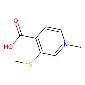 4-Carboxy-1-methyl-3-(methylsulfanyl)pyridinium structure