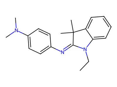 4-[(1-ethyl-3,3-dimethylindol-2-ylidene)amino]-N,N-dimethylaniline structure