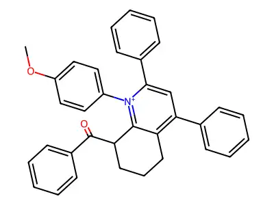 8-Benzoyl-5,6,7,8-tetrahydro-1-(4-methoxyphenyl)-2,4-diphenylquinolinium structure