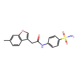 2-(6-methyl-1-benzofuran-3-yl)-N-(4-sulfamoylphenyl)acetamide structure