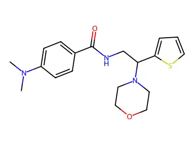 4-(dimethylamino)-N-(2-morpholin-4-yl-2-thiophen-2-ylethyl)benzamide structure