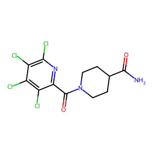 1-(3,4,5,6-Tetrachloropyridine-2-carbonyl)piperidine-4-carboxamide structure
