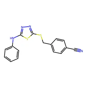 4-{[(5-Anilino-1,3,4-thiadiazol-2-yl)sulfanyl]methyl}benzenecarbonitrile structure