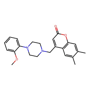 4-((4-(2-methoxyphenyl)piperazin-1-yl)methyl)-6,7-dimethyl-2H-chromen-2-one structure
