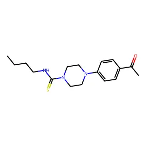 4-(4-acetylphenyl)-N-butylpiperazine-1-carbothioamide structure