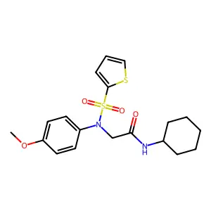 N-cyclohexyl-2-(4-methoxy-N-thiophen-2-ylsulfonylanilino)acetamide structure