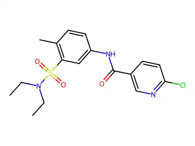 6-chloro-N-[3-(diethylsulfamoyl)-4-methylphenyl]pyridine-3-carboxamide structure