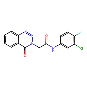 N-(3-chloro-4-fluorophenyl)-2-(4-oxo-1,2,3-benzotriazin-3(4H)-yl)acetamide structure