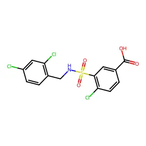 4-Chloro-3-{[(2,4-dichlorophenyl)methyl]sulfamoyl}benzoic acid structure