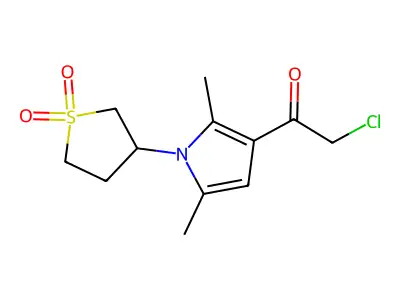 3-[3-(2-chloroacetyl)-2,5-dimethyl-1H-pyrrol-1-yl]-1lambda6-thiolane-1,1-dione structure
