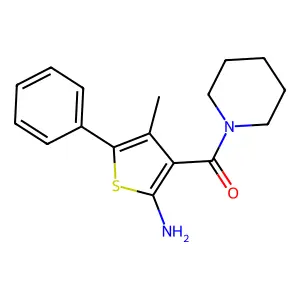 4-Methyl-5-phenyl-3-(piperidine-1-carbonyl)thiophen-2-amine structure