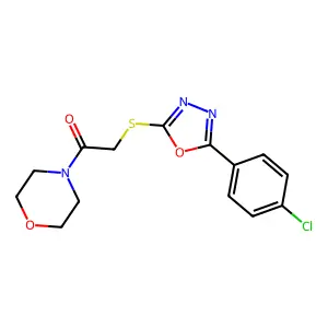 2-((5-(4-Chlorophenyl)-1,3,4-oxadiazol-2-yl)thio)-1-morpholinoethanone structure