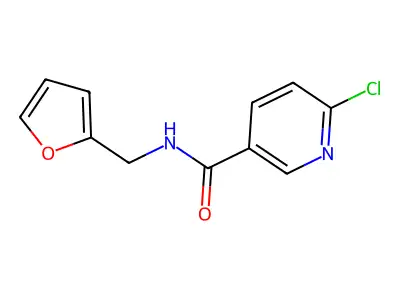 6-chloro-N-(furan-2-ylmethyl)pyridine-3-carboxamide structure