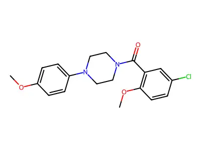 (5-Chloro-2-methoxyphenyl)-[4-(4-methoxyphenyl)piperazin-1-yl]methanone structure