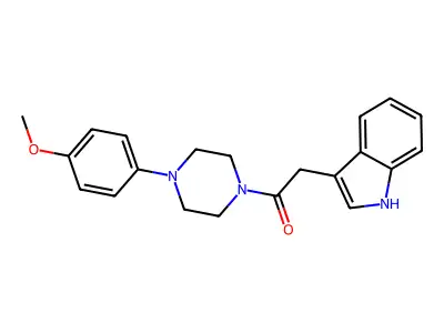 2-(1H-indol-3-yl)-1-[4-(4-methoxyphenyl)piperazin-1-yl]ethanone structure