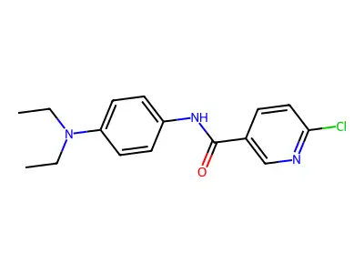 6-chloro-N-[4-(diethylamino)phenyl]pyridine-3-carboxamide structure
