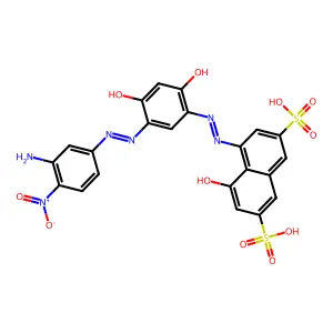 2,7-Naphthalenedisulfonic acid, 4-((5-((3-amino-4-nitrophenyl)azo)-2,4-dihydroxyphenyl)azo)-5-hydroxy- structure