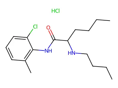 2-(Butylamino)-6'-chloro-o-hexanotoluidide hydrochloride structure