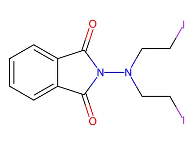 Hydrazine, 1,1-bis(2-iodoethyl)-2-phthaloyl- structure
