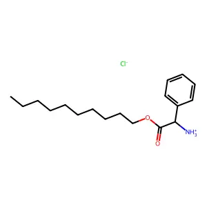 Benzeneacetic acid, alpha-amino-, decyl ester, hydrochloride (1:1) structure