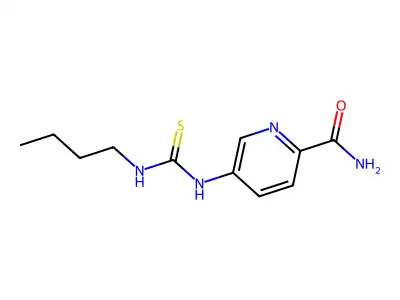 2-Pyridinecarboxamide, 5-(((butylamino)thioxomethyl)amino)- structure