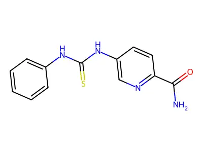 2-Pyridinecarboxamide, 5-(((phenylamino)thioxomethyl)amino)- structure