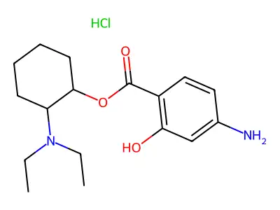 Salicylic acid, p-amino-, 2-(diethylamino)cyclohexyl ester, hydrochloride structure