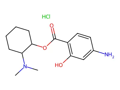 Salicylic acid, p-amino-, 2-(dimethylamino)cyclohexyl ester, hydrochloride structure