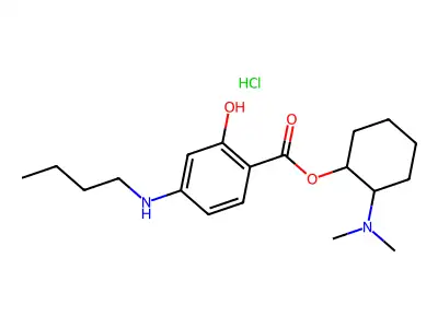 Salicylic acid, p-butylamino-, 2-(dimethylamino)cyclohexyl ester, hydrochloride structure