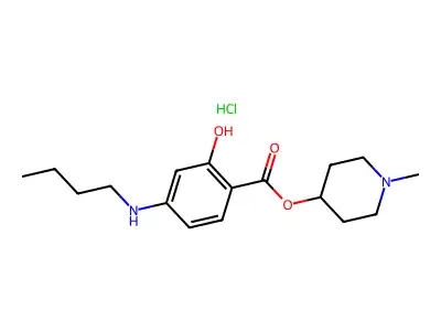 Salicylic acid, p-butylamino-, 1-methyl-4-piperidyl ester, hydrochloride structure